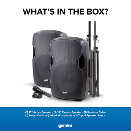Gemini PA-SYS15 Dual-Speaker PA Package