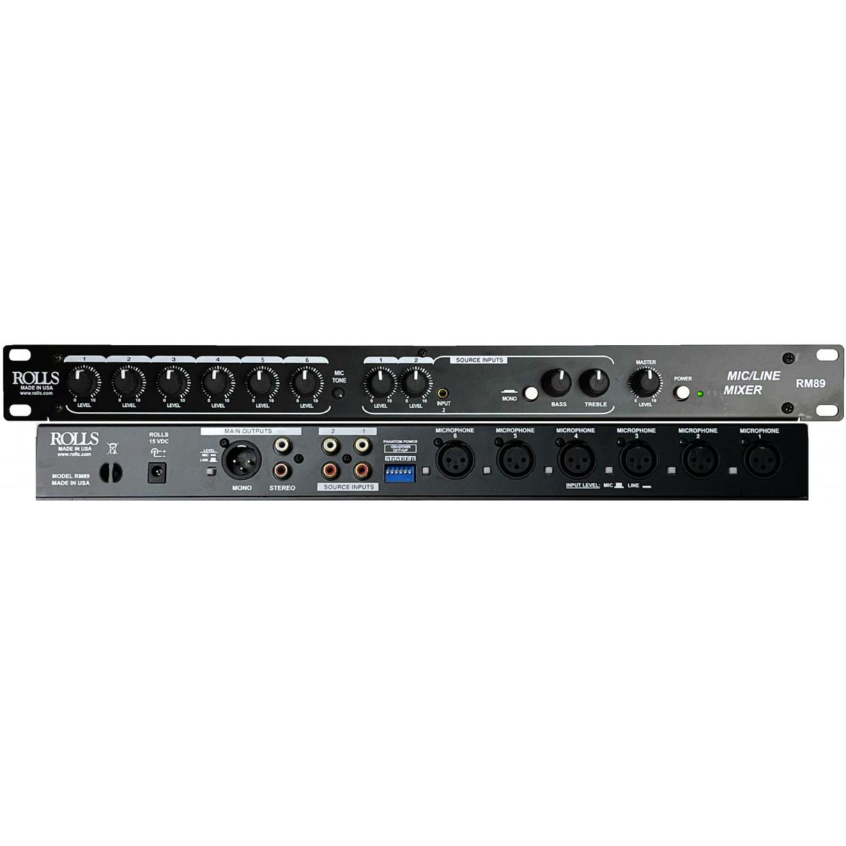 Rolls - Rolls RM89 8-Channel Rack Mount Mic / Line Mixer - RM89