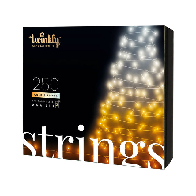 Twinkly String 250L 4.3mm Clear Concave AWW Lens Light Black/Green Wire