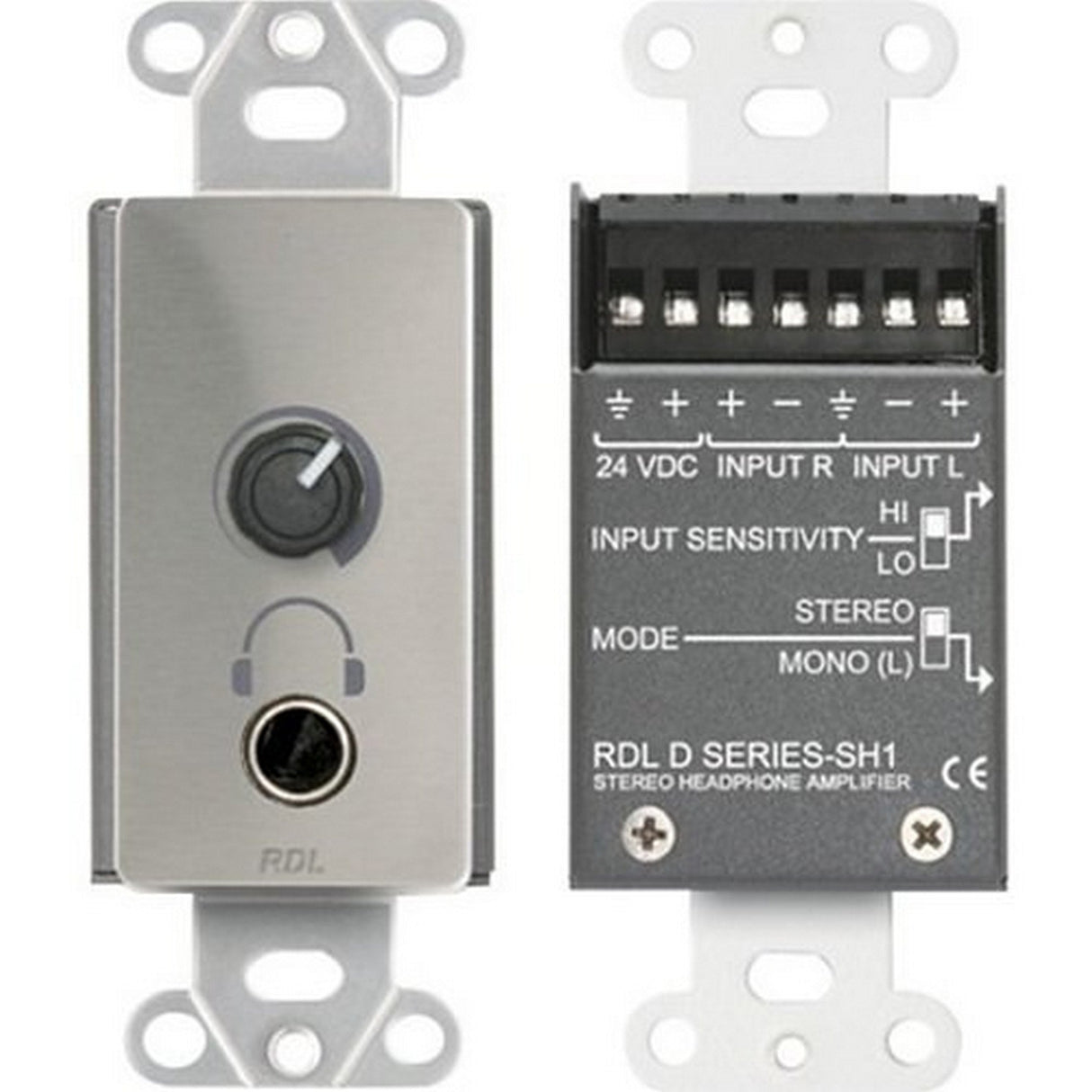 RDL DS-SH1 Stereo Headphone Amplifier Decora Panel with User Level Control