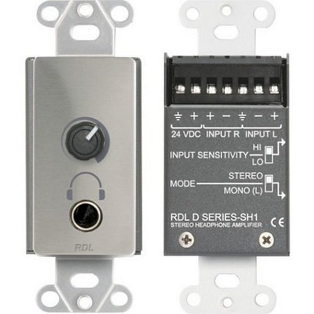 RDL DS-SH1 Stereo Headphone Amplifier Decora Panel with User Level Control