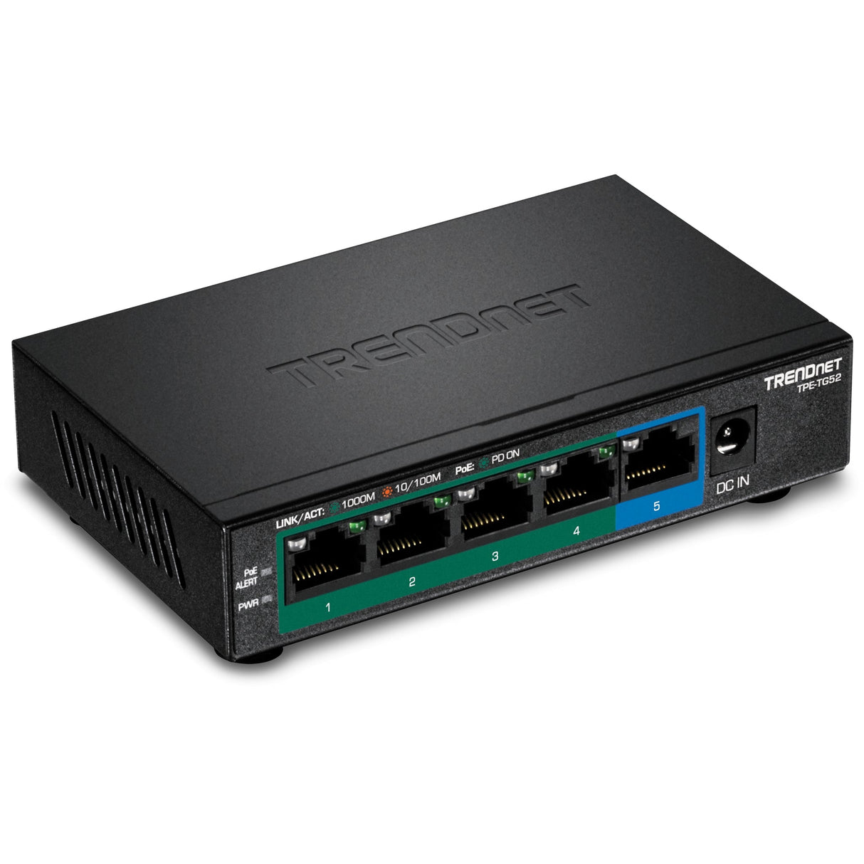 TRENDnet TPE-TG52 5-Port Gigabit PoE + Switch