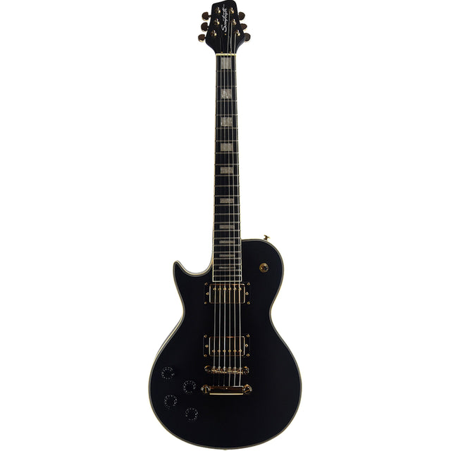 Sawtooth Heritage 70 Series Left-Handed Maple Top Electric Guitar Satin Black No Pickguard - guitar