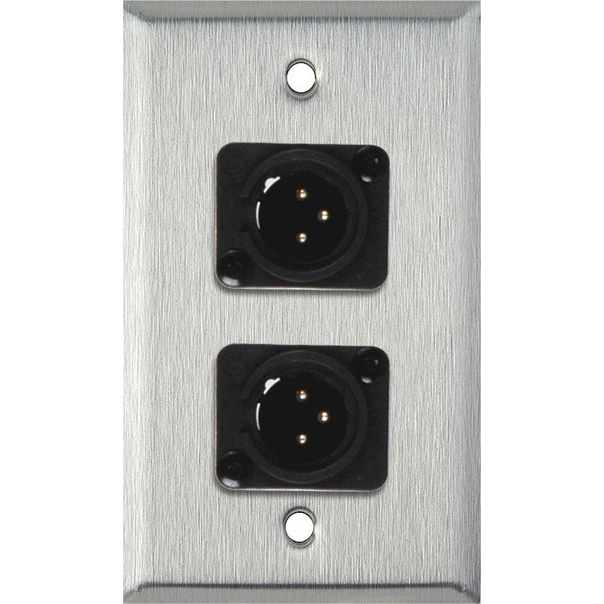 My Custom Shop WPL-1120 1-Gang Wall Plate with 2 3-pin Male XLRs Stainless Steel