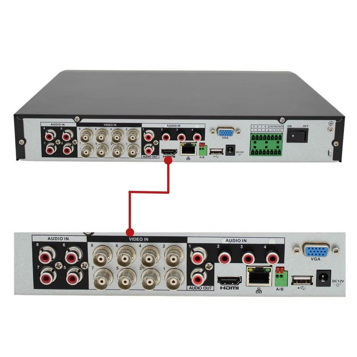 IC Realtime 8 + 8 Channel 1U HD-AVS Penta-Brid HDMI 2TB Double HDD DVR