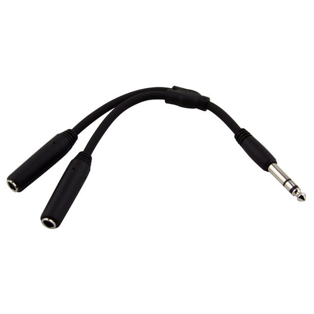 Pig Hog PY-S214S 6-Inch Y Cable Stereo 1/4-Inch (M)-Dual Stereo 1/4-Inch (F)