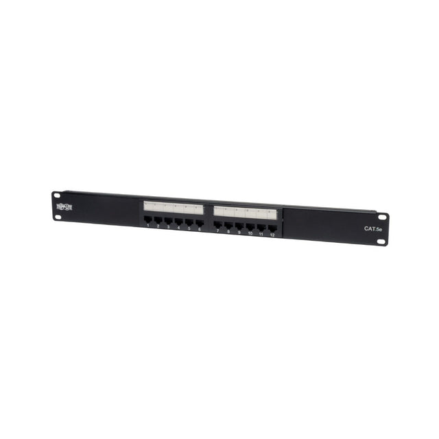 Tripp-Lite N052-012 12-Port 1U Rackmount Cat5e 110 Patch Panel