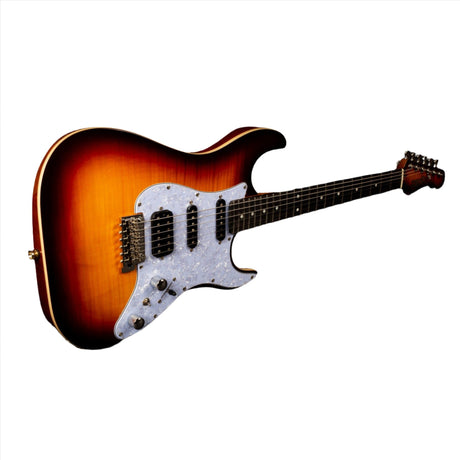 JET Guitars JS 600 BS HSS Mahogany Body Electric Guitar with Flamed Top Mixed Ebony Fretboard - guitar