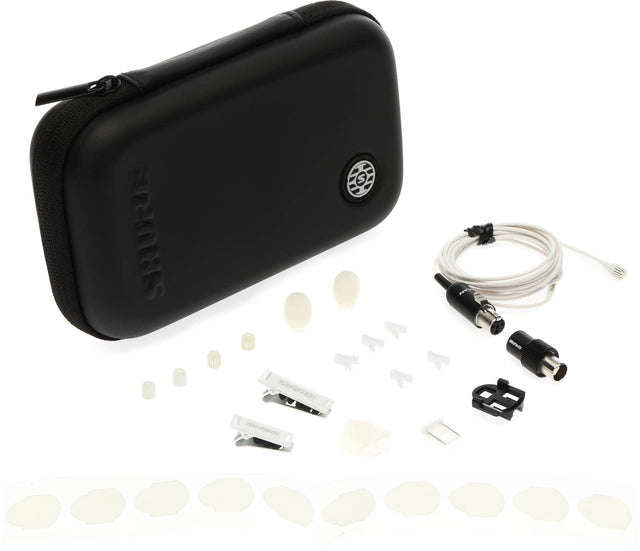 Shure TL47W/O TwinPlex Omnidirectional Subminiature Lavalier Microphone White with TA4F Connector and Accessories