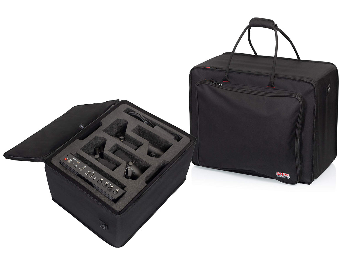 Gator GL-RODECASTER4 Custom Foam-Cut Lightweight Case for RODECaster Pro Podcast Mixer 4 Headphones and 4 Microphones