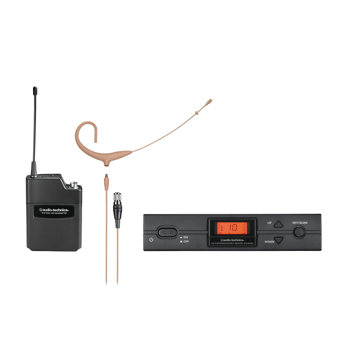 Audio-Technica ATW-2192XC Wireless Headworn Microphone System - Beige / I: 487.125 - 506.5 MHz