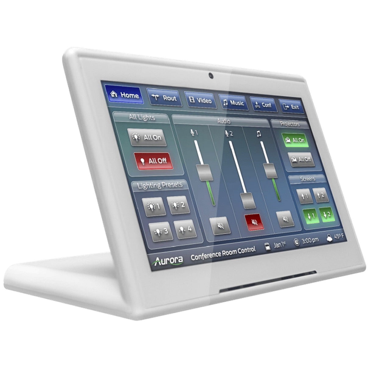 Aurora RXT-8D 8-Inch Desktop ReAX Touch Panel Control System with Ethernet and WiFi - White