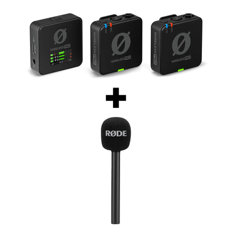 RODE Wireless PRO Clip-On Lavalier Microphone System with Interview GO Adaptor 2.4 GHz