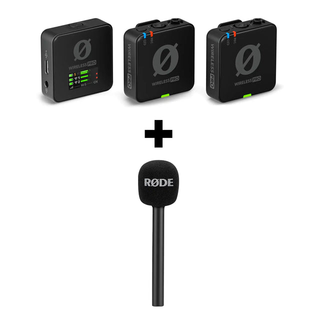 RODE Wireless PRO Clip-On Lavalier Microphone System with Interview GO Adaptor 2.4 GHz
