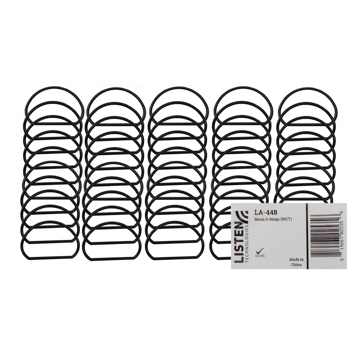 Listen Tech LA-448 Metal D-Rings 50 Pack