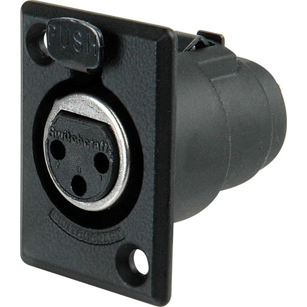 Switchcraft D3FBXBAU 3-Pin Female XLR Panel/Chassis Mount Connector Black/Gold