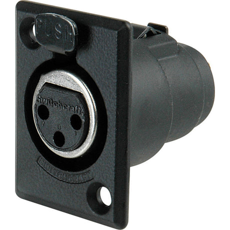 Switchcraft D3FBXBAU 3-Pin Female XLR Panel/Chassis Mount Connector Black/Gold