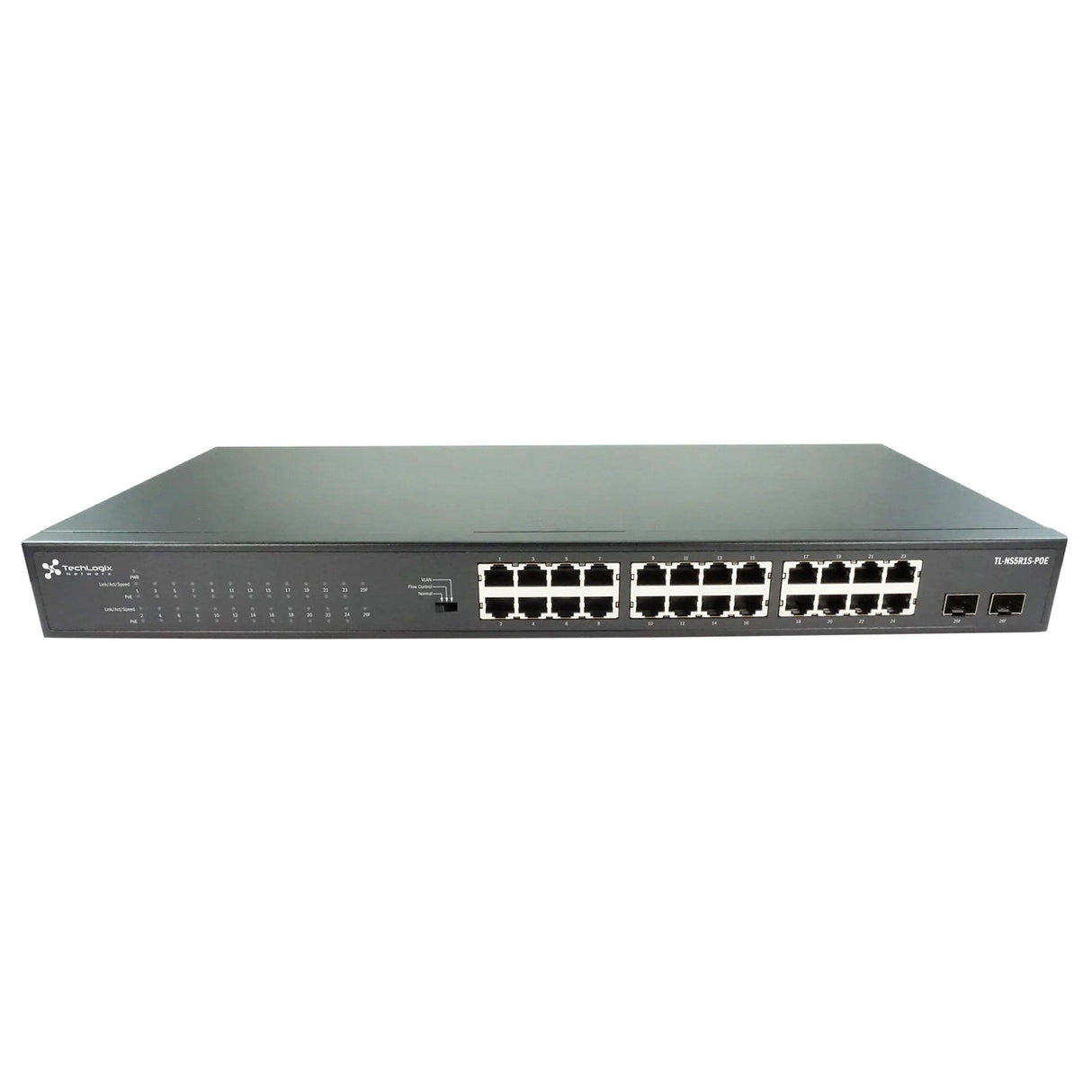 TechLogix Networx TL-NS24R2S-POE 1G Network Switch with 24 RJ45 and 2 SFP 30W PoE +