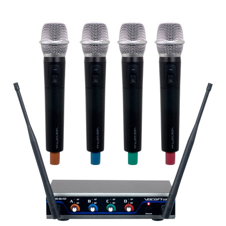 VocoPro Digital-QUAD-H4 4-Channel UHF Wireless Handheld Microphone System Frequency H4