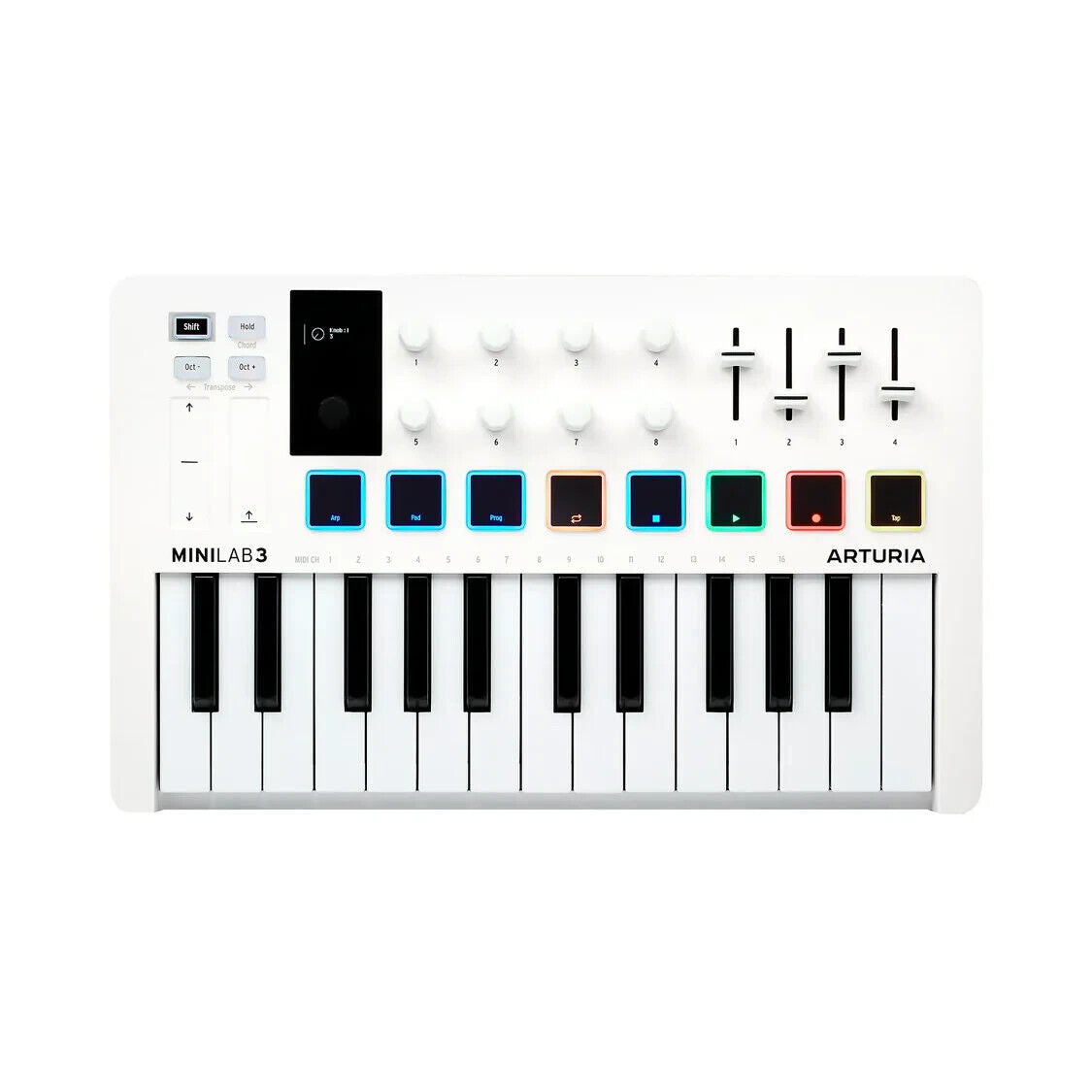 Arturia MiniLab 3 25-Note Compact MIDI Keyboard and Pad Controller White (Used) - used