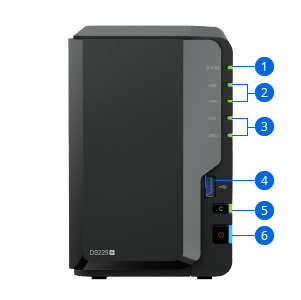 Synology - Synology DS225+ 2-Bay Diskless NAS DiskStation - DS225+