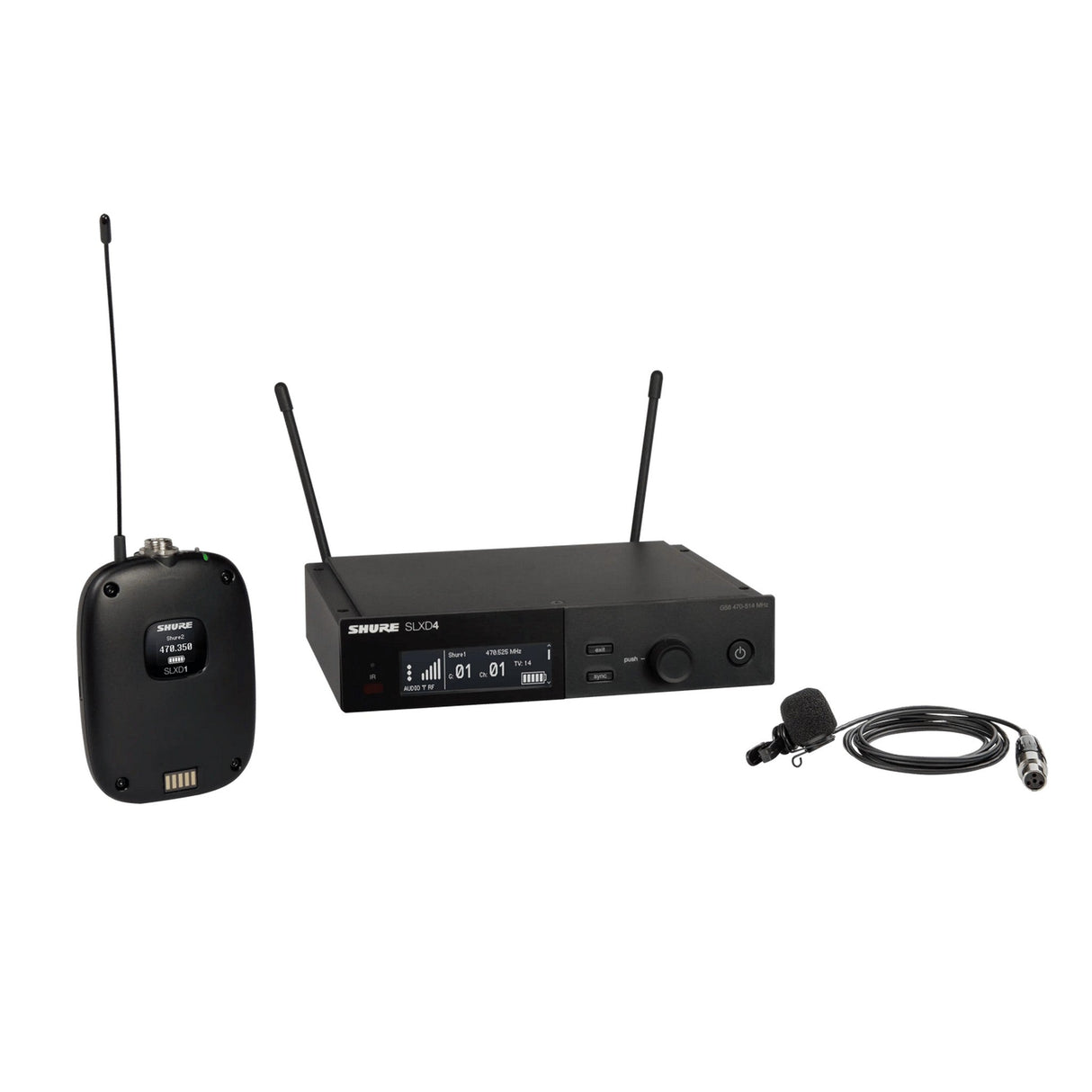 Shure SLXD14/85M Wireless System with WL185m Low-Profile Cardioid Lavalier Microphone - G58: 470–514 MHz