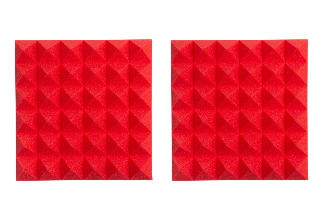 Gator GFW-ACPNL1212PRED-2PK 2 Pack of Red Acoustic Pyramid Panel 12 x 12 Inches