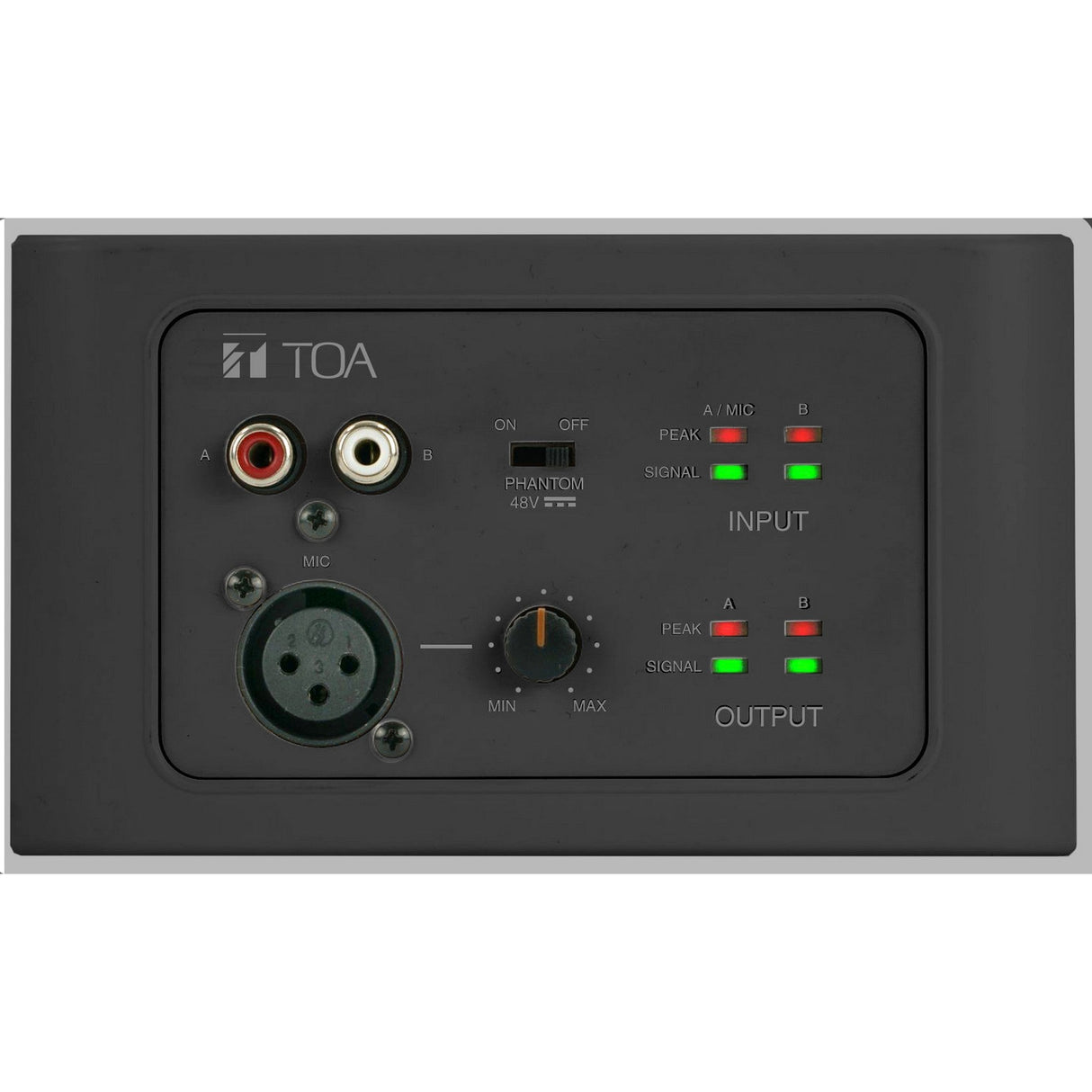 TOA Electronics M-822IOB-AM 2 x 2 Remote Audio Input Output Panel Black