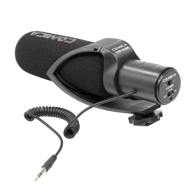 Comica CVM-V30-PRO-B Supercardioid Shotgun Microphone with3.5mm Jack Black