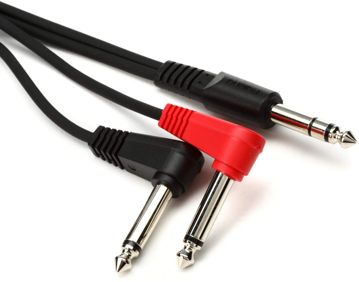 Roland PCS-31L Quarter Inch Stereo Male To Quarter Inch Right Angle Mono Male Connection Cable