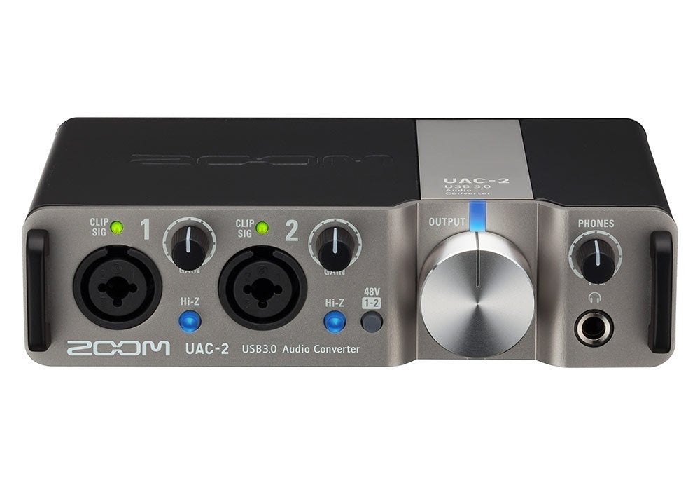 Zoom UAC-2 SuperSpeed Audio Converter XLR TRS 24 Bit 192 kHz Low Latency Portable Bus Powered USB 3.0 with Loopback