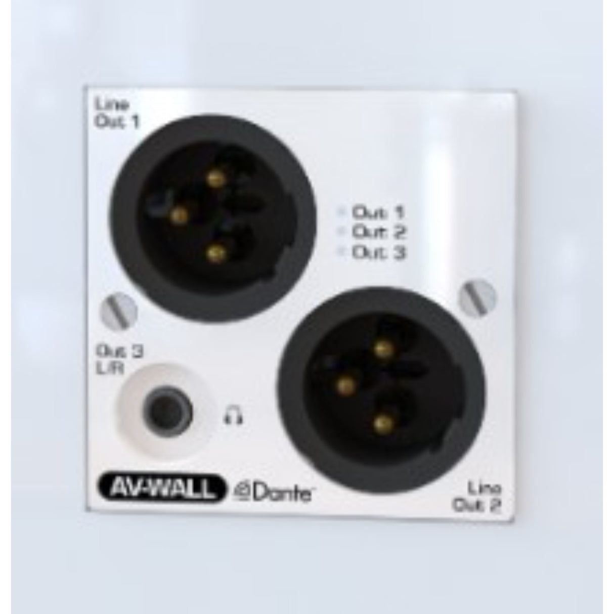 AuviTran AV-WALL-DT4i-B Dante Wall Plate Mic/Line Interface with Bluetooth and XLR Inputs