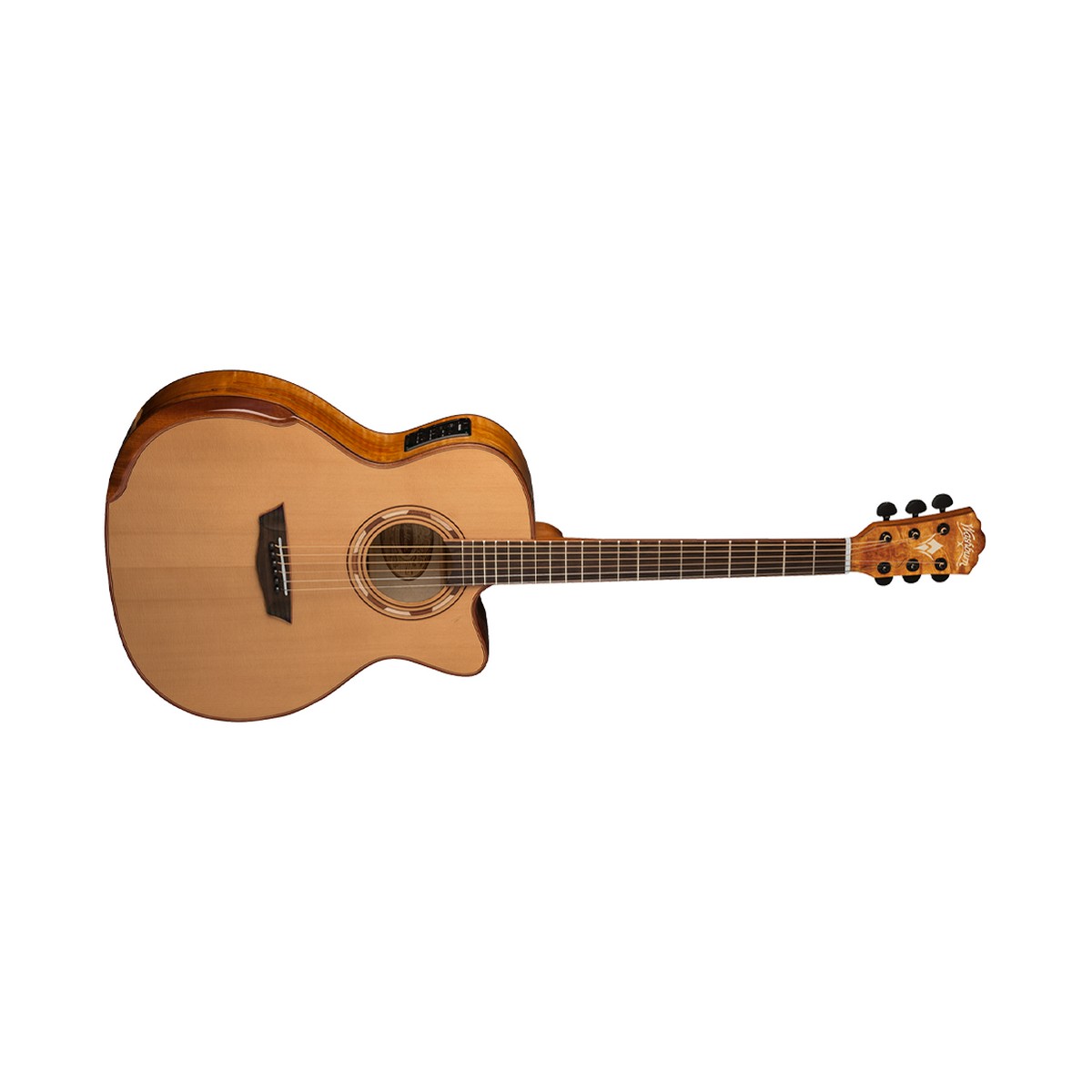 Washburn G66SCE Comfort Deluxe 66 Auditorium Cutaway Acoustic/Electic Guitar Spalted Maple - guitar