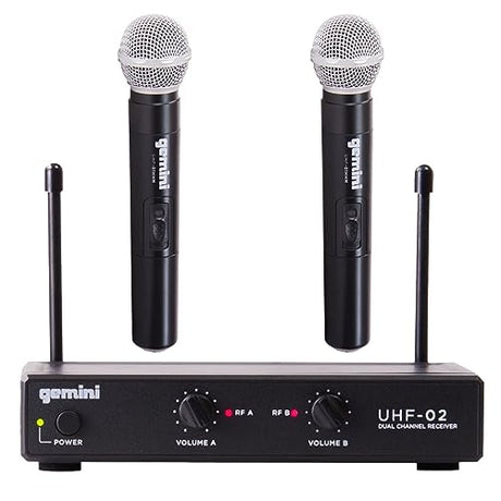 Gemini UHF-02M Handheld Wireless Microphone System S12