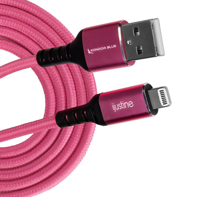 Kondor Blue KB-LightA-J iJustine Pink Lightning Cable for iPhone Charging and Sync USB-A 3.3-Feet