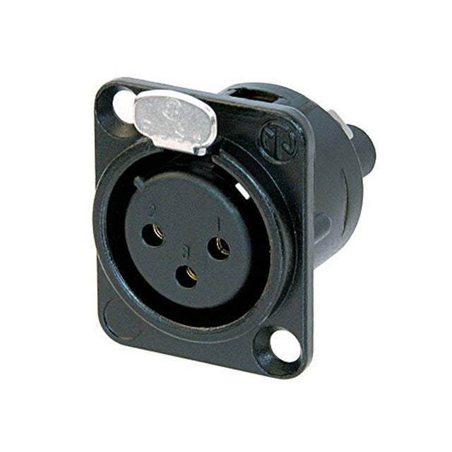 Neutrik NC3FD-S-1-B 3-Pin Female XLR Panel/Chassis Mount Connector Screw Terminals
