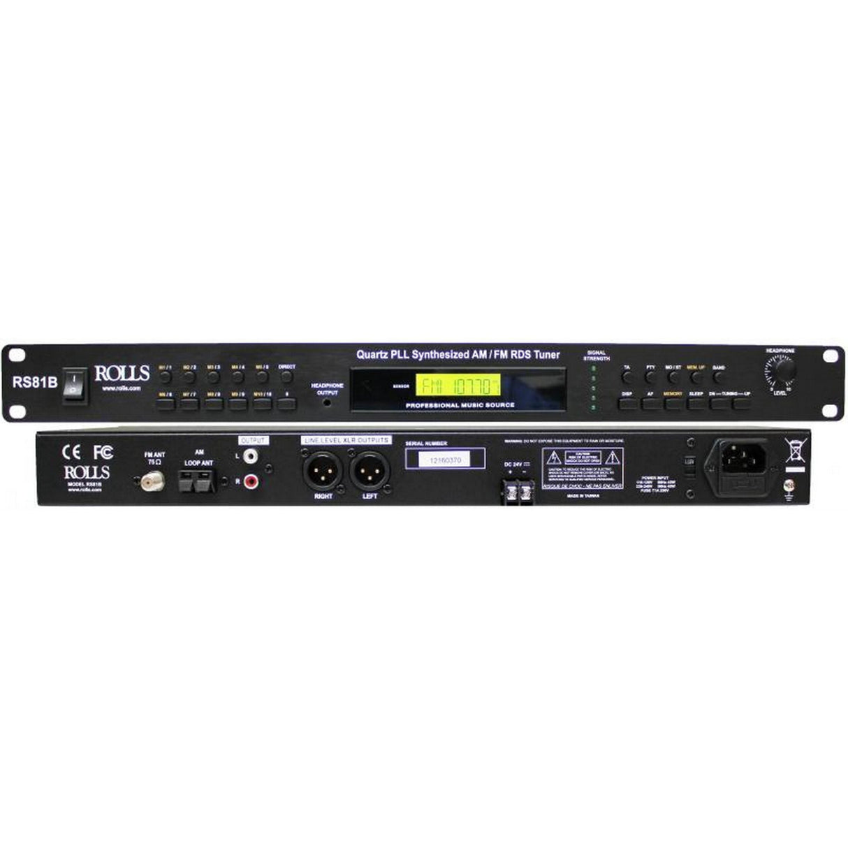 Rolls RS81B Quartz PLL Synthesized AM/FM Tuner