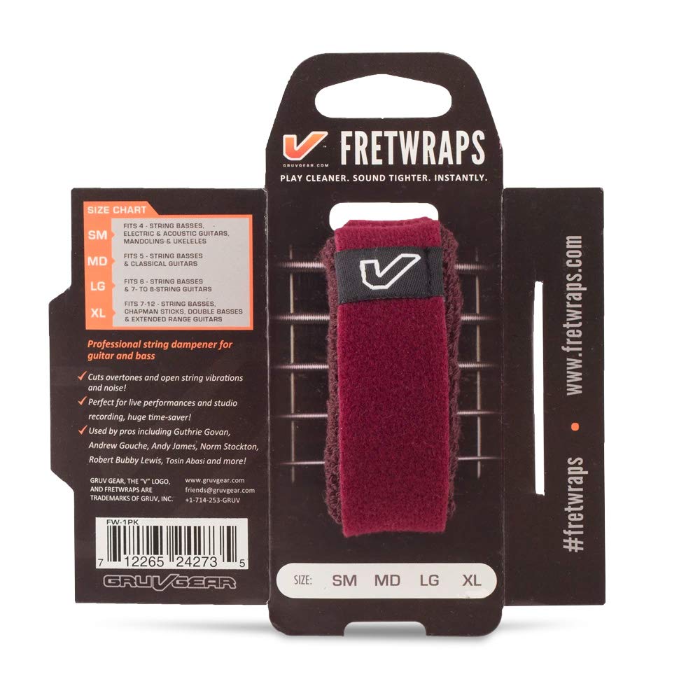 Gruv Gear FretWraps String Muter HD Wine 1-Pack Burgundy Small - accessories