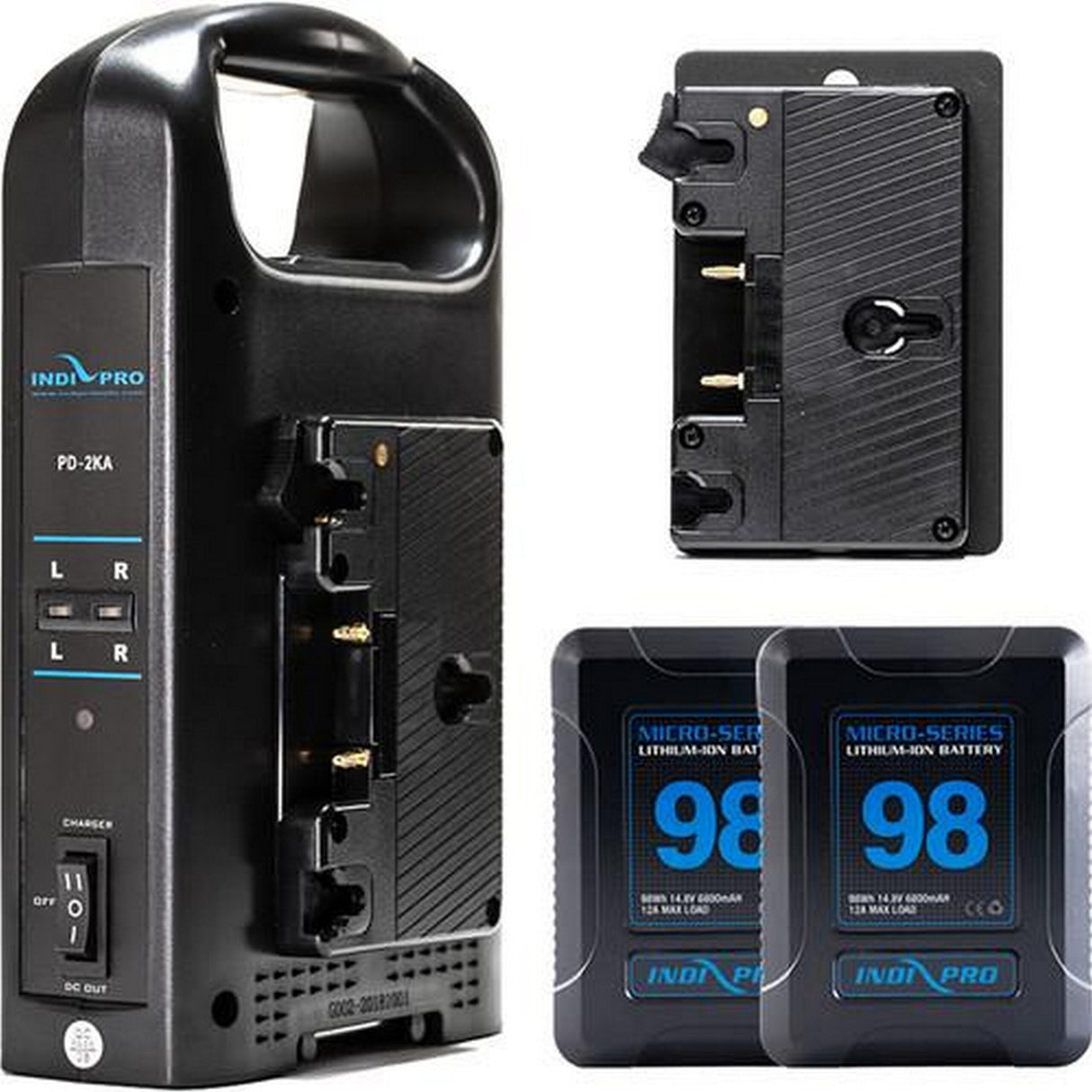 IndiPRO GMSUKT2 2x Micro-Series 98Wh Gold Mount Li-Ion Batteries Blackamgic URSA Kit