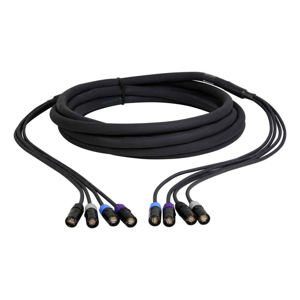 Laird CES-EC8-150 4-Channel Neutrik etherCON CAT5e Tactical Ethernet Snake 150 Foot