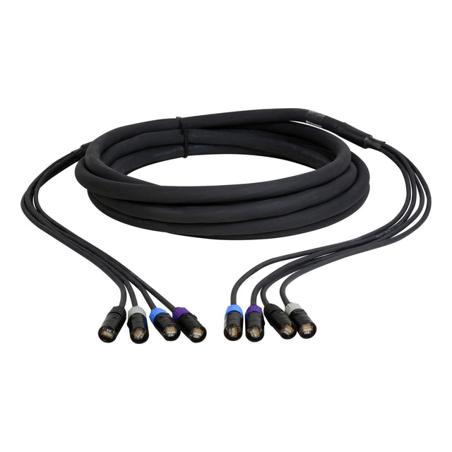 Laird CES-EC8-150 4-Channel Neutrik etherCON CAT5e Tactical Ethernet Snake 150 Foot