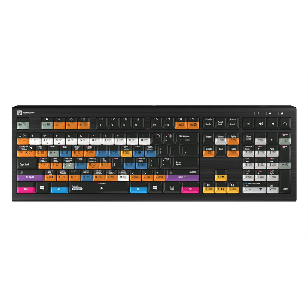 Logickeyboard Blender 3D ASTRA2 Backlit Keyboard for Windows US English
