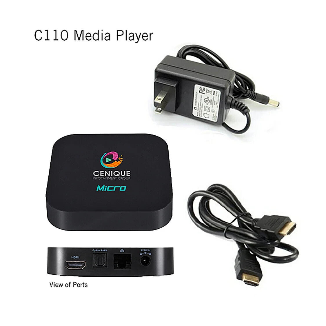 Cenique C110-PL Compact Dual Core 8GB NAND Flash Wi-Fi LAN 1080P Digital Media Player Software Not Included