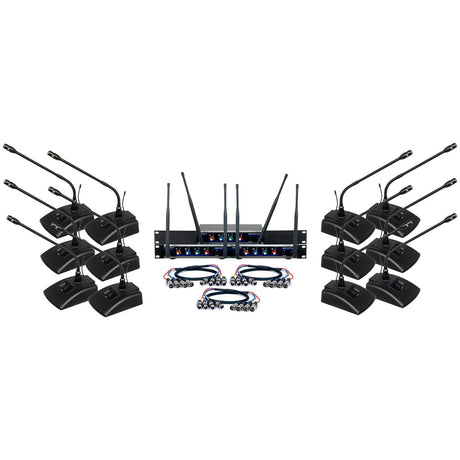 VocoPro DIGITAL-CONF-12 12-Channel UHF Wireless Conference Microphone System