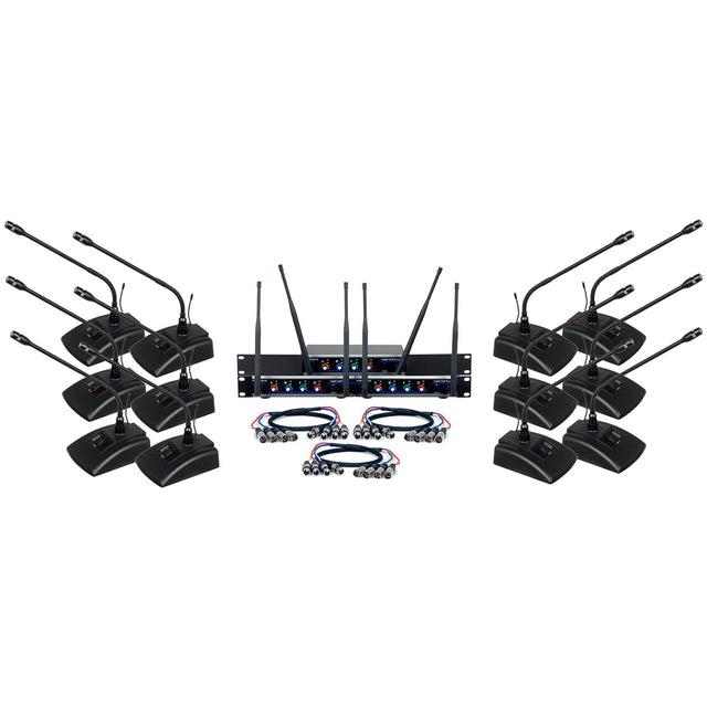 VocoPro DIGITAL-CONF-12 12-Channel UHF Wireless Conference Microphone System