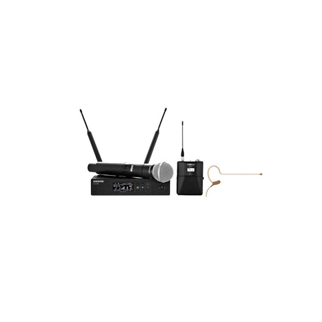 Shure QLXD124/53 Wireless Bodypack and Handheld Vocal Combo System with MX153 - G50: 470 - 534 MHz / Cocoa