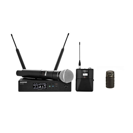 Shure QLXD124/84-G50 Wireless Bodypack and Handheld Vocal Combo System with WL184 - G50: 470 - 534 MHz