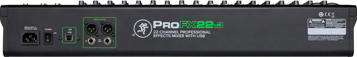 Mackie ProFX22v3 22-Channel 4-Bus Professional Effects Mixer with USB (Used) - used