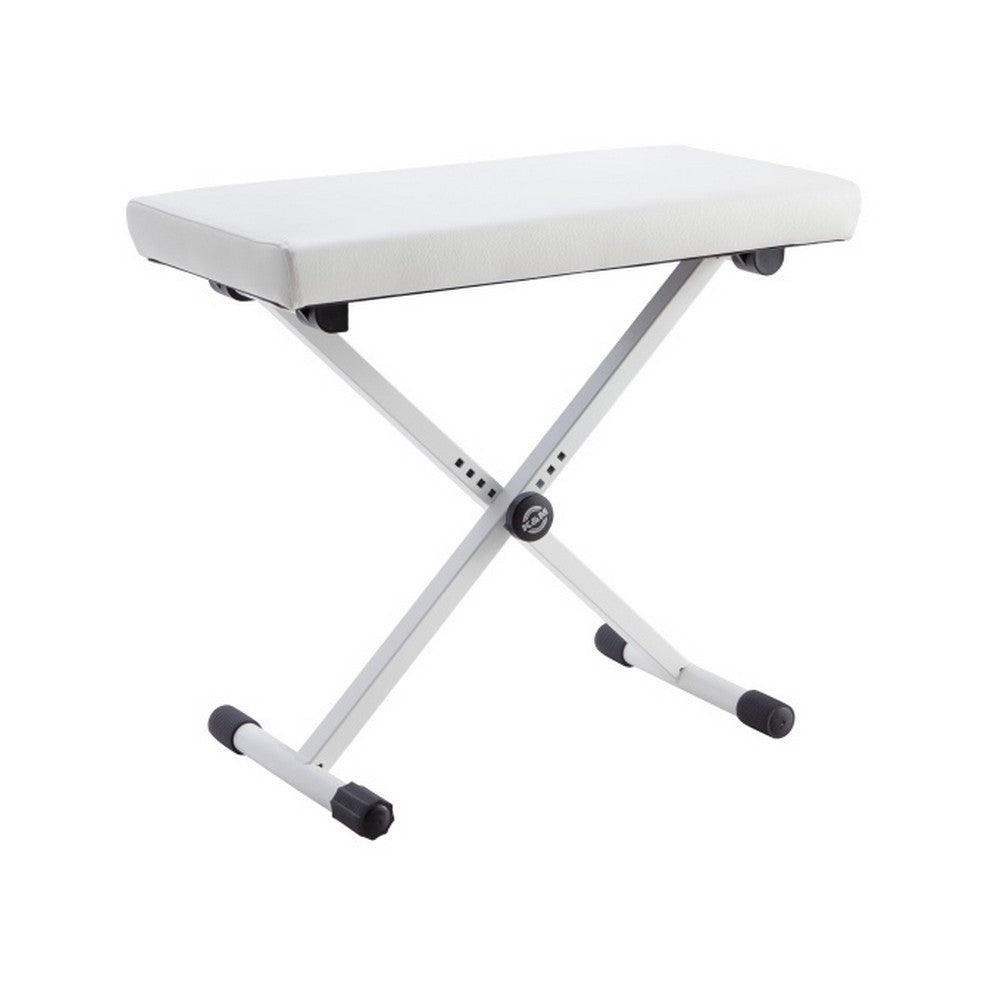 K&M 14077 Keyboard Bench Pure White Imitation Leather
