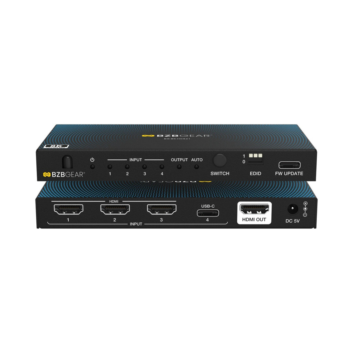 BZBGEAR BG-8K-HCS41 4x1 8K HDMI 2.1 USB-C Switcher